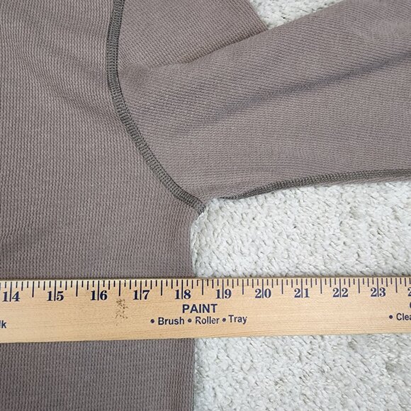 American Apparel Standard Light Brown Thermal Shirt L Dexter Morgan Kill Henley - Picture 7 of 7